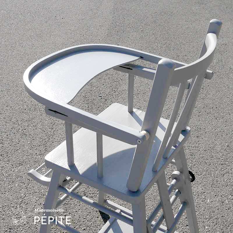 Chaise haute pour bébé en bois - Mademoiselle Pépite